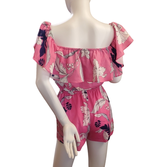 Yumi Kim Eastern Garden Pink Off The Shoulder Romper, Size XS, NWT - Picture 4 of 11